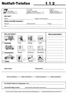 Formular für Notfallfax